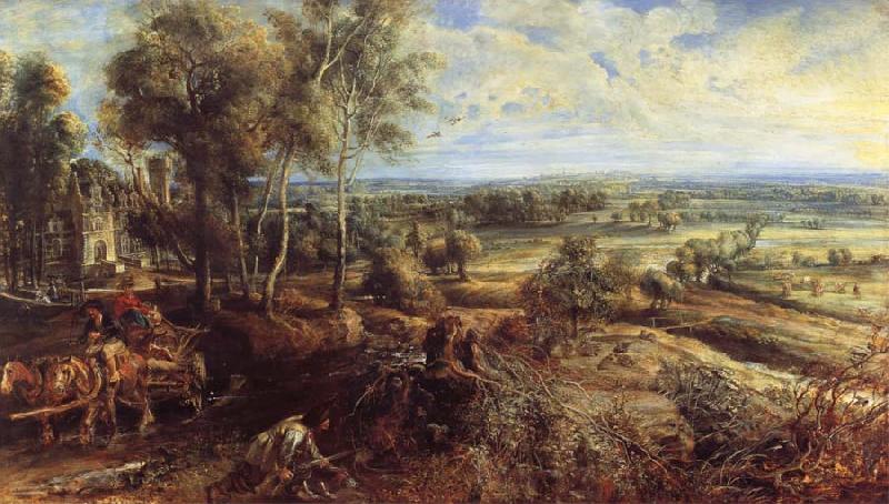 Peter Paul Rubens An Autumn Landscape with a View of Het Steen in the Earyl Morning oil painting image